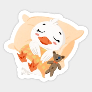 duck is tired, want to sleep.. all day long Sticker